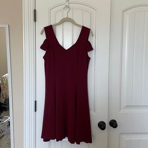 Fit and Flare Maroon Holiday Dress